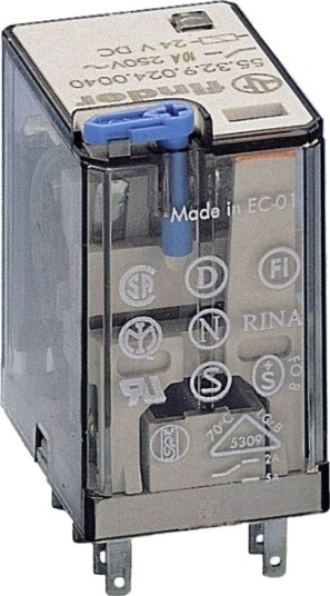 Finder 55.32.9.024.0090 Pluggrelé 24 V/Dc 10 A 2 X Omkobler 10 Stk.