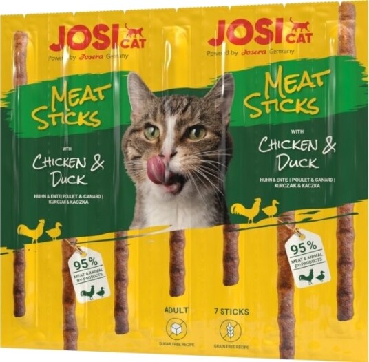 JosiCat Kjøttpinner med Kylling og And 35g Kattemat