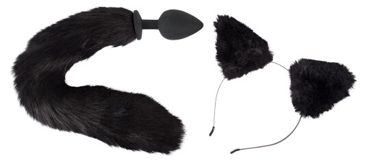 You2Toys Bad Kitty Katte-analplugg og Ører     - Svart