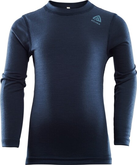 Aclima Lightwool Crew Neck Shirt Children Navy Blazer 110 cm