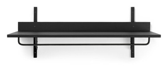 ferm LIVING Sector hylle med stang 37 x 87 cm Black ash-black brass