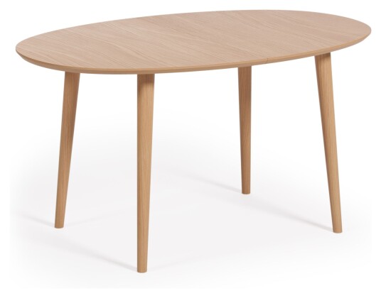 Kave Home Oqui Spisebord m. utdrag, Ø140220x90, Finér/Gummi tre 1703221-01-0 1692363-01-0
