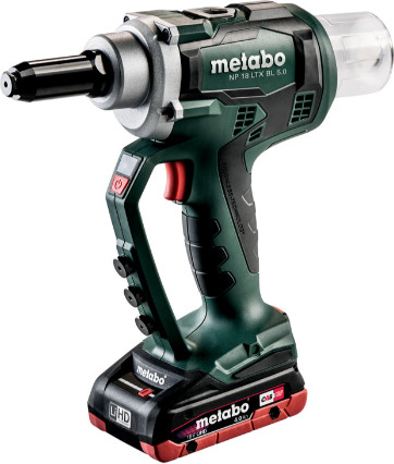 Metabo NP 18 LTX BL 5.0 Batteri popnaglepistol 18V 2x4Ah LiHD Lader ASC 55 metaBOX 145 L Metabo NP 18 LTX BL 5.0 Batteri popnaglepistol 18V 2x4Ah LiHD Lader ASC 55 metaBOX 145 L