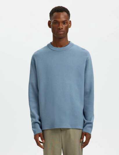 Selected Slhteller Fn Relaxed Crew Neck Noos Blue XXL