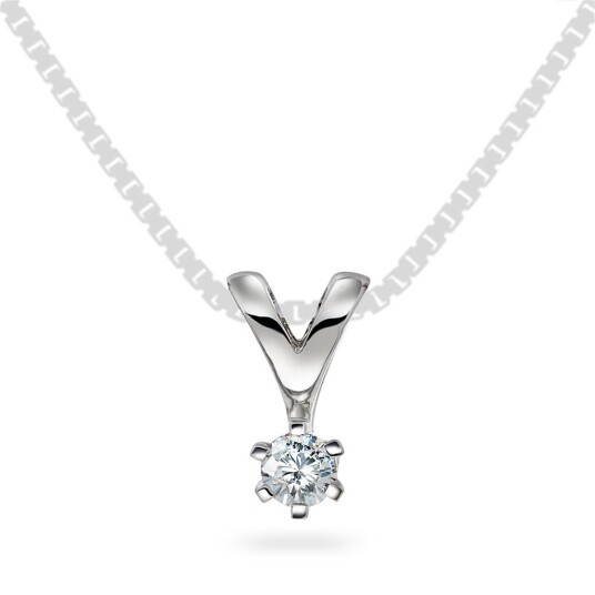 Olivia by GullfunnAnheng i 585 hvitt gull med diamant 0,10 ct
