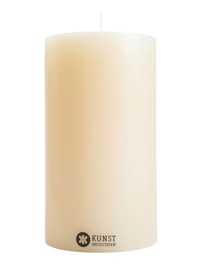 Kunstindustrien Coloured Handcrafted Pillar Candle - White - 7CM X 12CM