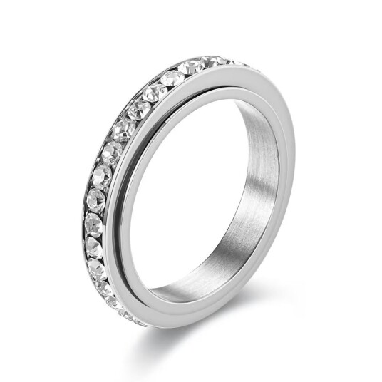 Roterbar antistressring Sølv 16.5 mm