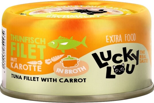 Lucky Lou Våtfôr Extra Food Filet I Buljong Tunfisk & Gulrot 12 X 70 G