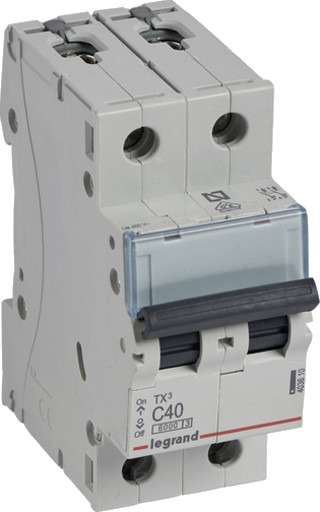 Legrand 5 stk TX³ MCB automatsikring C40 2P 2M 6/6kA