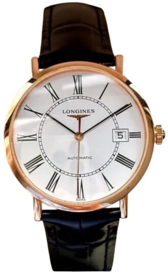 Longines Herreklokke L4.787.8.11.4 Elegant Hvit/Lær Ø37 mm