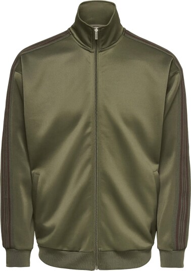 ONLY & SONS Onsriber Rlx Ls Zip Stripe Track Sweat TARMAC M ONLY & SONS Onsriber Rlx Ls Zip Stripe Track Sweat TARMAC M