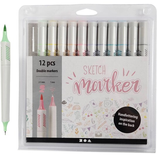 Colortime Sketch Marker Pastell 12-set