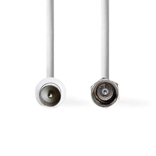 Nedis Satellite & Antennekabel F Han IEC coax Nikkel Belagt 30 Db 75 Ohm Dobbelt Skjermet 5.00 M Rund PVC Hv