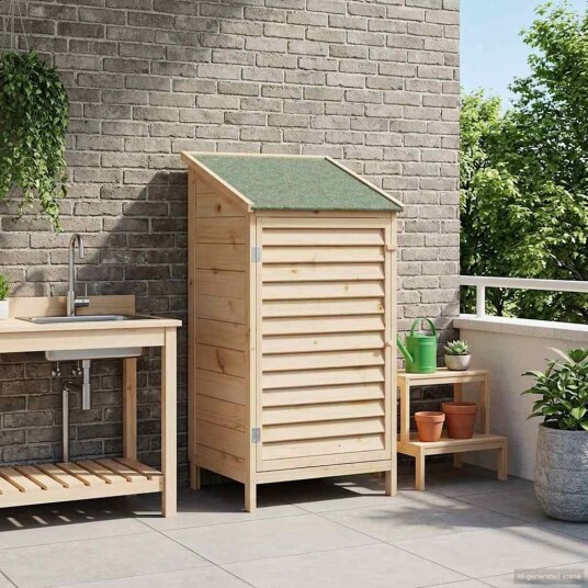 vidaXL Hagehus Naturlig 59,5 x 56 x 113,5 cm Massiv Furu Tre