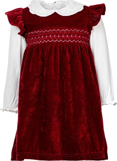 Salto Bianca Baby Velourkjole Dark Red (74/80)