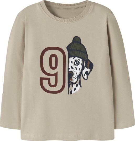 Name It Genser - NmmVux - Øyfossil/9 Dog - Name It - 1½ år (86) - Genser Armygrønn Beige Brun Hvit Svart