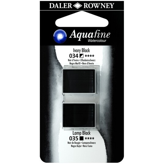 Aquafine Aquarelle Half pan Duo Ivory Black/Lamp Black