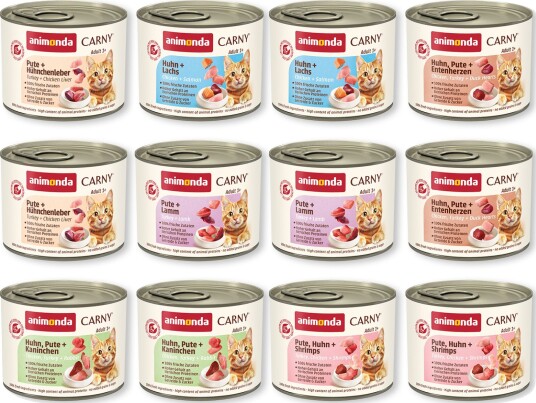 Animonda Carny Våtfôr Adult Blandet Pakke Carny Kombinasjoner Uten Storfe 12 X 200 G