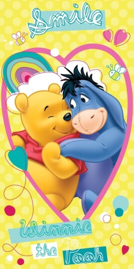Disney Winnie the Pooh Badhandduk Strandhandduk 70x140cm Smiley Design