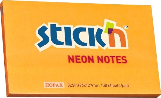 Notesblok 76X127 100 Blad Neon Orange   12 Stk.