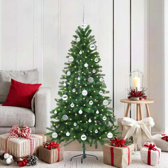  Juletre med 150 LED med stativ grønn 150 cm PE