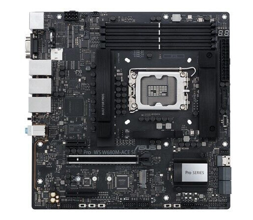 Asus Pro Ws W680m-Ace Se - Hovedkort - Micro Atx - Lga1700-Sokkel - W680 Chipset - Usb-C 3.2 Gen 2X2, Usb-C 3.2 Gen2, Usb 3.2 Gen 1, Usb 3.2 Gen 2 - 2 X 2.5 Gigabit Lan, Gigabit Lan - Innbygd Grafikk - Hd-Lyd (8-Kanalers)