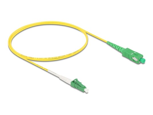 Delock NettverkskabeLc/Apc-Enkeltmodus Hann Til Sc/Apc-Enkeltmodus Hann 1 M 2 Mm Fiberoptisk Simpleks 9 / 125 Micron G.657.A2/Os2 Halogenfri Gul