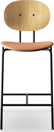 Sibast Furniture Piet Hein Barkrakk Sort i Eik og Konjakkskinn