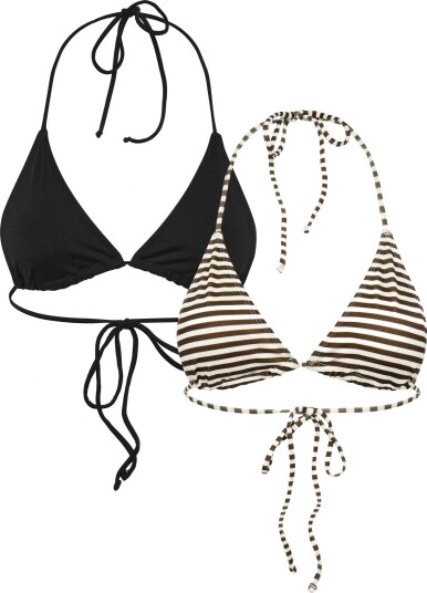 Weekday 2 Pack Strappy Triangle Bikini Tops Black XS