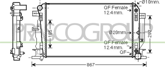 PRASCO ME919R006 Radiator motorkjøling PRASCO ME919R006 Radiator motorkjøling
