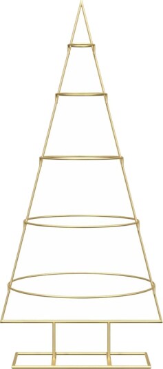  Metall juletre med stativ Gull 125 cm Pulverlakkert stål