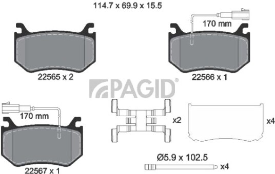 PAGID T2664N Bremseklosser PAGID T2664N Bremseklosser