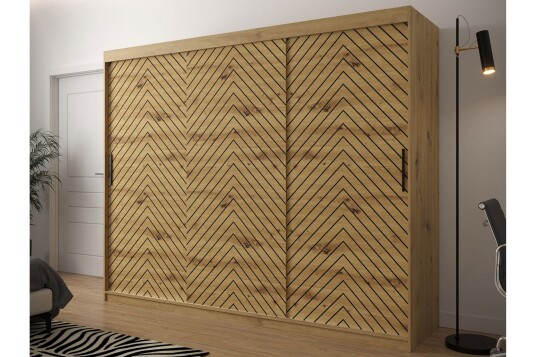 Garderobe 250 Svart|Natur
