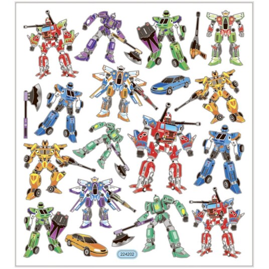 Klistremerker transformers ark 15x16,5 cm 1 ark