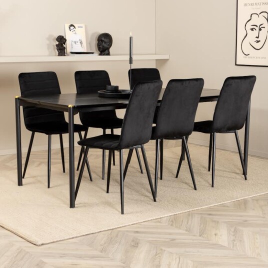 Venture Home Spisegruppe Venture Home Paris med 6 Walerina Stoler GR22094