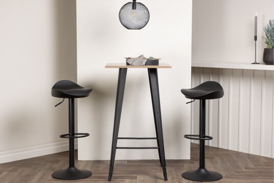 Venture Home Spisegruppe Tudera 60 cm Rektangulær med 2 Moresto Stoler Svart