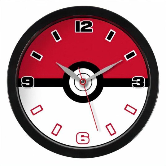 Accutime Rund Veggklokke 25cm Pokéball Accutime Rund Veggklokke 25cm Pokéball
