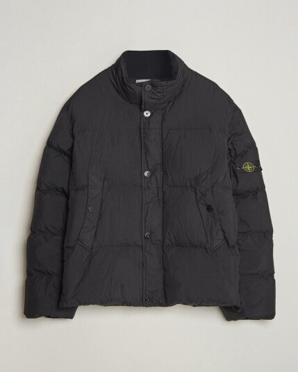 Stone Island Crinkle Reps Padded Down Jacket Black