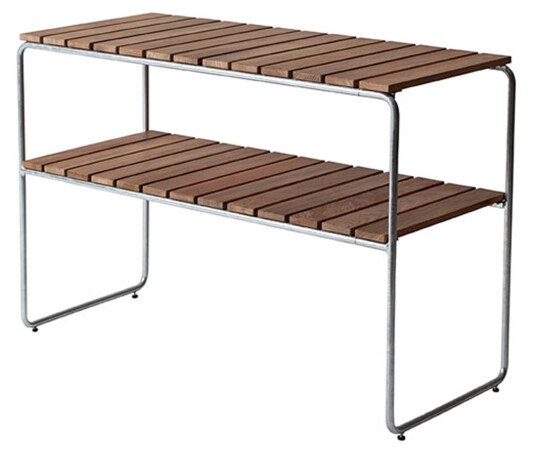 Grythyttan Stålmöbler Avlastningsbord L105 Teak/galvanisert 105 x 45 cm Natur