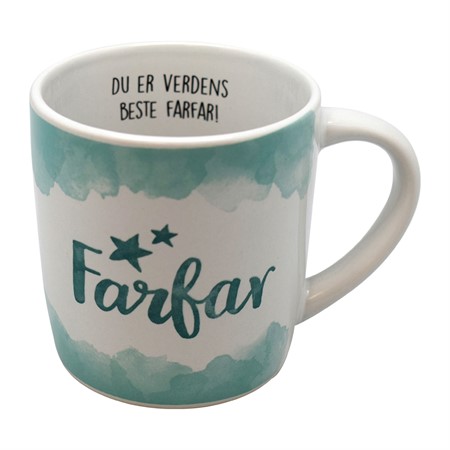 Verdens Beste Farfar Hvitt og Turkis Krus med Tekst Verdens Beste Farfar Hvitt og Turkis Krus med Tekst