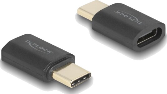 Delock Usb Adapter Usb C Hann Til Usb C Hunn Thunderbolt 4 48 V 5 A Støtte For Power Delivery 3,1 Opp Til 240 W Strømforsyningsstøtte 8K 60Hz Støtte Up To 40 Gbps Data Transfer Rate Antrasitt