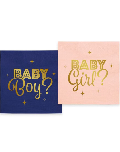 20 stk Gender Reveal Servietter 33x33cm