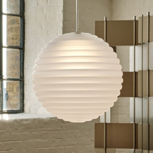 Pendellampe Tom Dixon Press Sphere dimmbar Hvit Stue Glass Design Hvit