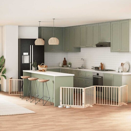 Vidaxl Hundeport Sammenleggbar 6 Paneler 480 cm Poppeltre