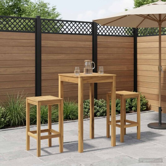 vidaXL Hagebarbord Hvit 60 x 60,5 x 105 cm Solid akasietre