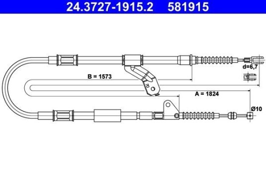 Tautrekk, håndbremse ATE 24.3727-1915.2