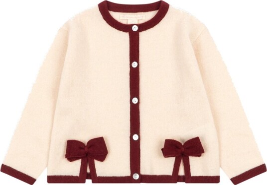 Konges Sløjd Cardigan   Ull   Alette   Pale Blush   Konges Sløjd   3 år (98)   Cardigan Bordeaux Hvit