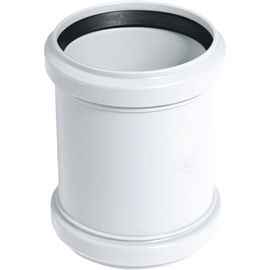 Dobbeltmuffe 50mm PVC for Ventilasjon og Støvsugersystemer