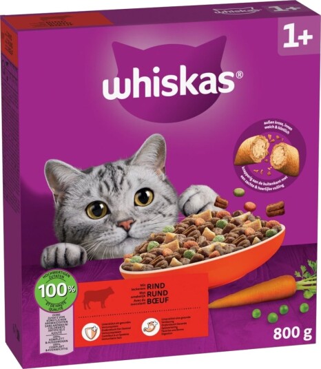 Whiskas 1+ Okse 2 X 800 G Whiskas 1+ Okse 2 X 800 G