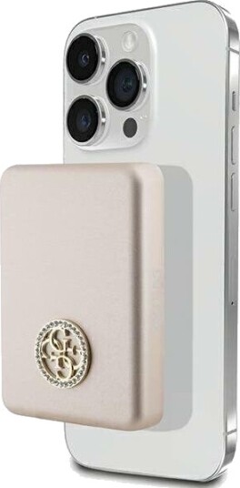 Powerbank Guess Guess Powerbank Indukcyjny 15W Gupbm5al4dmd 5000Mah Złoty/Gold Magsafe 4G Strassed Metal Logo